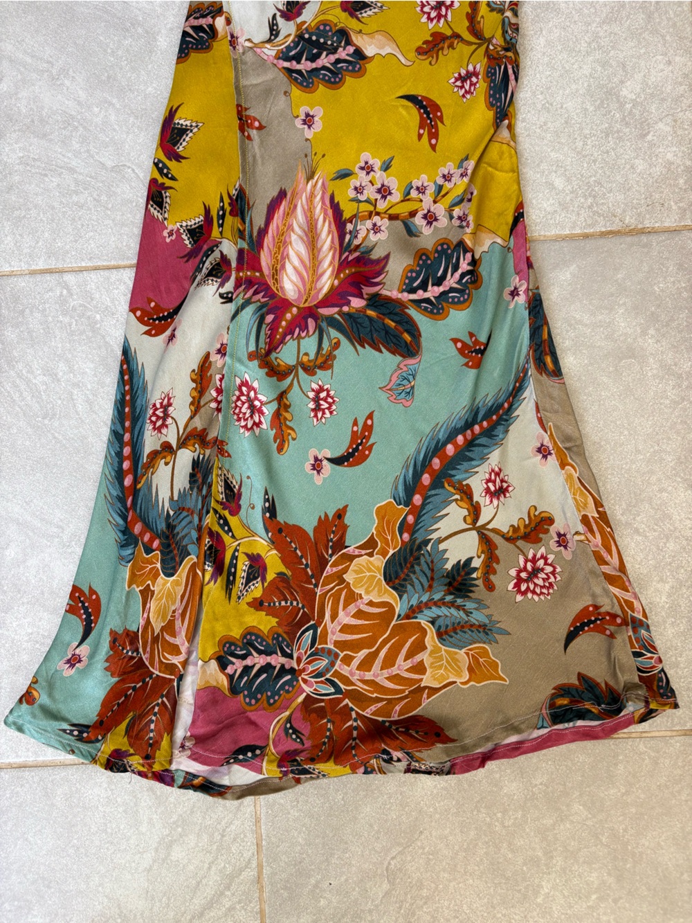 Anthropologie Bl-nk One-Shoulder Floral Multicolor Maxi Dress - Picture 5 of 8